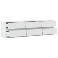 Produktbild för Tv-bänk med LEDs vit 180x34x50 cm konstruerat trä