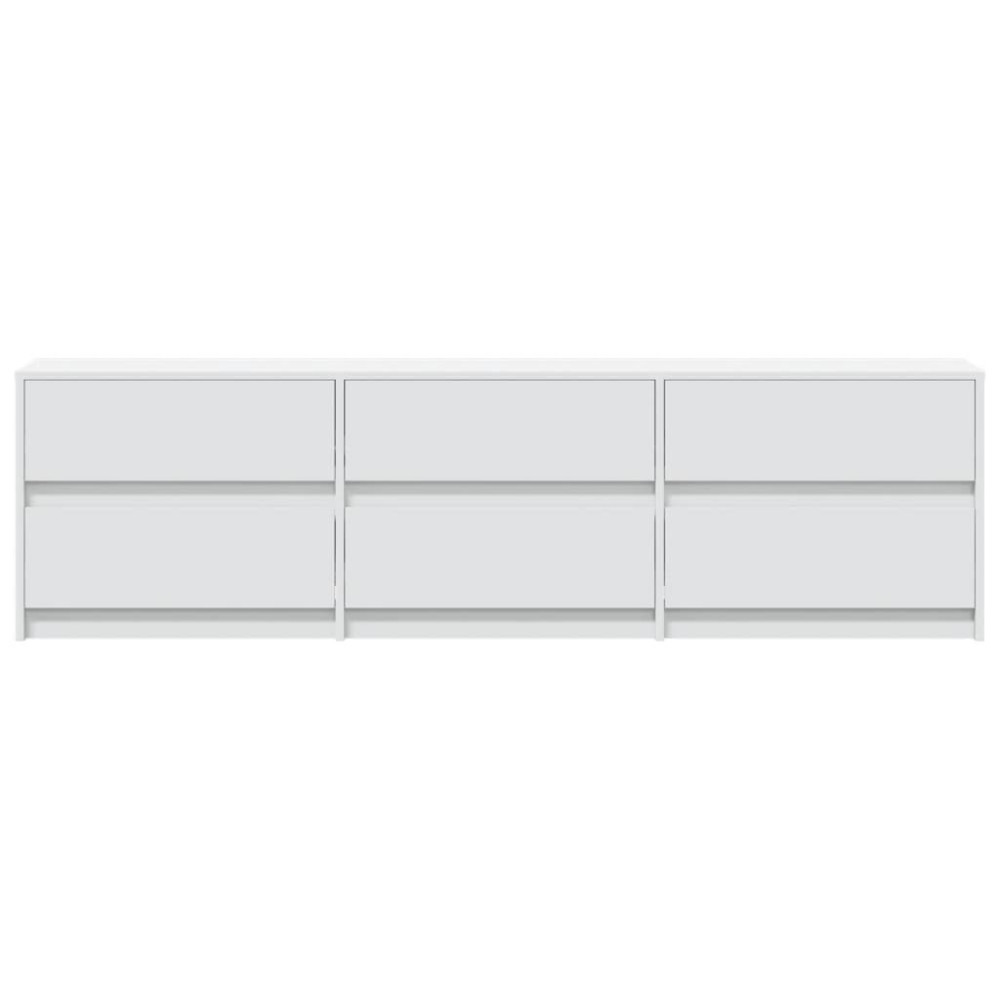 Produktbild för Tv-bänk med LEDs vit 180x34x50 cm konstruerat trä