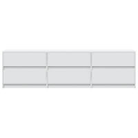 Produktbild för Tv-bänk med LEDs vit 180x34x50 cm konstruerat trä