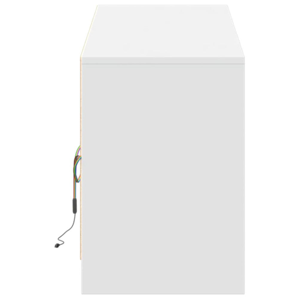 Produktbild för Tv-bänk med LEDs vit 180x34x50 cm konstruerat trä