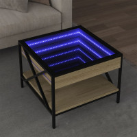 Produktbild för Soffbord med Infinity LEDs sonoma-ek 50x50x38 cm