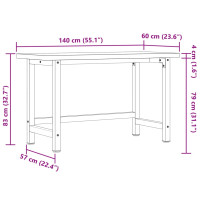 Produktbild för Arbetsbänk 140x60x83 cm massiv akacia rektangulär