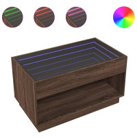 Produktbild för Soffbord med Infinity LEDs brun ek 90x50x50 cm