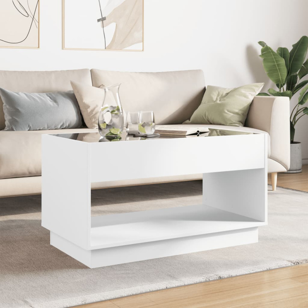 Produktbild för Soffbord med Infinity LEDs vit 90x50x50 cm
