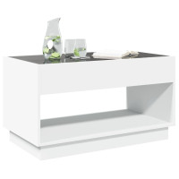 Produktbild för Soffbord med Infinity LEDs vit 90x50x50 cm