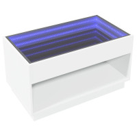 Produktbild för Soffbord med Infinity LEDs vit 90x50x50 cm