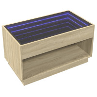 Produktbild för Soffbord med Infinity LEDs sonoma-ek 90x50x50 cm