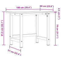 Produktbild för Arbetsbänk 100x(55-60)x81,5 cm massivt bokträ