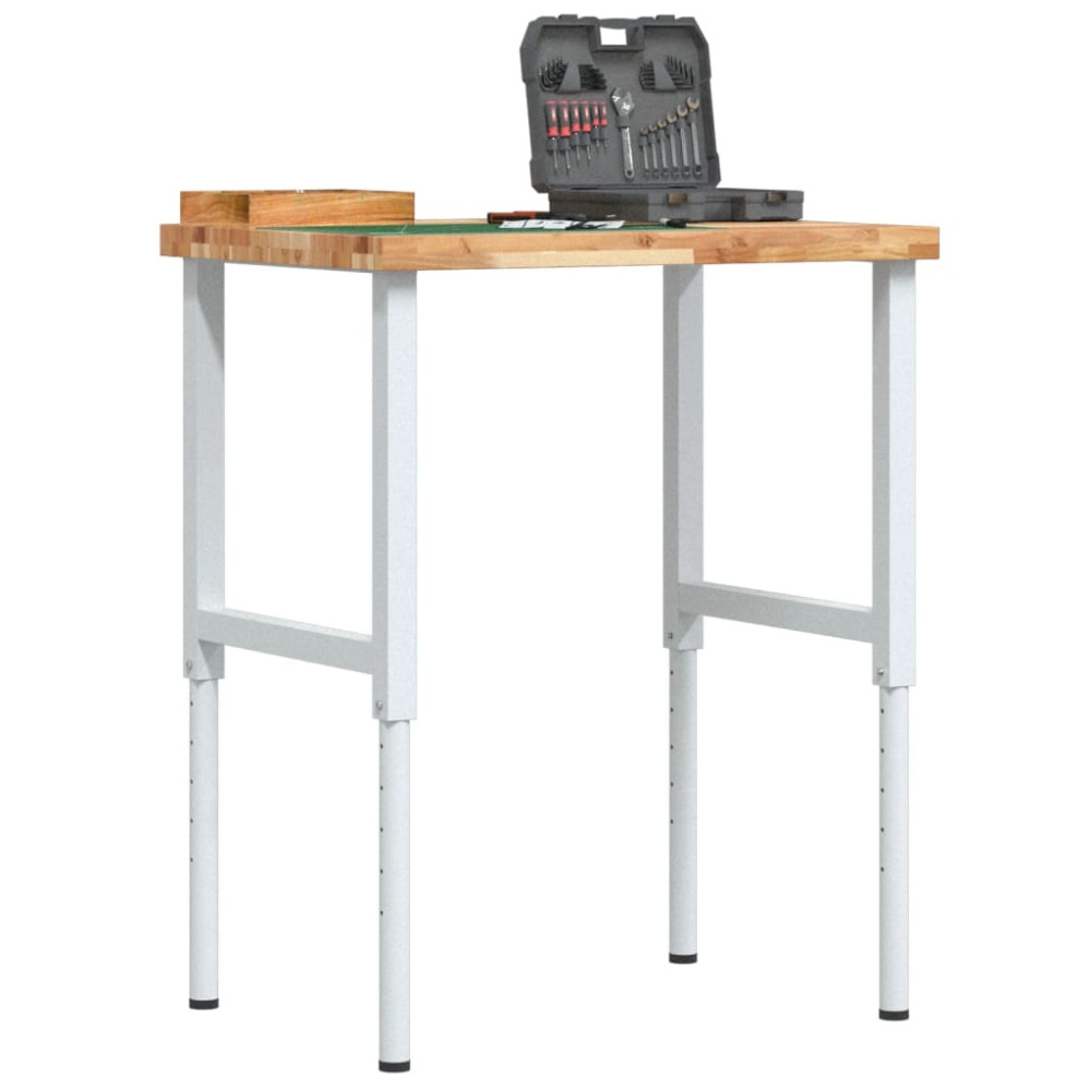 Produktbild för Arbetsbänk 80x60x(73-99,5) cm massiv akacia rektangulär