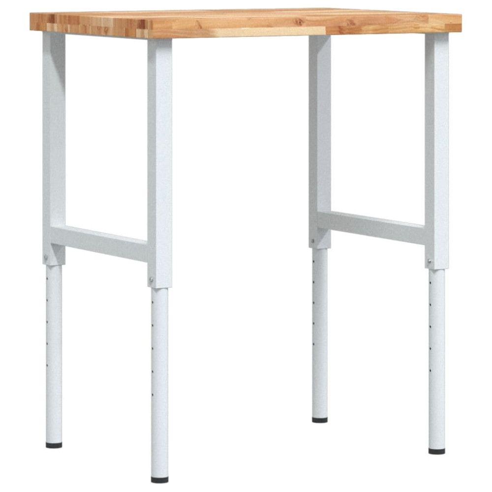Produktbild för Arbetsbänk 80x60x(73-99,5) cm massiv akacia rektangulär