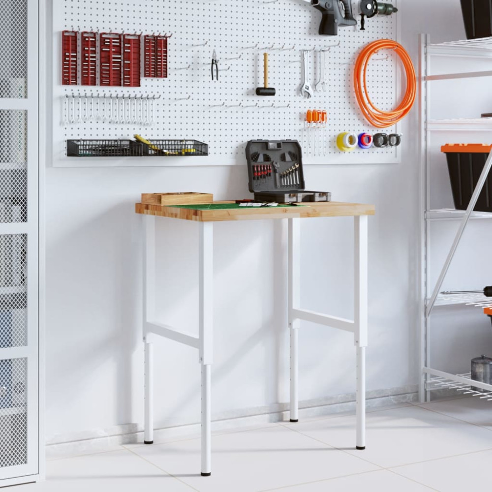 Produktbild för Arbetsbänk 80x60x(73-99,5) cm massiv akacia rektangulär