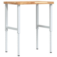 Produktbild för Arbetsbänk 80x60x(73-99,5) cm massiv akacia rektangulär