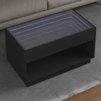 Produktbild för Soffbord med Infinity LEDs svart 90x50x50 cm