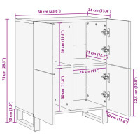 Produktbild för Skänk 60x34x75 cm massivt akaciaträ