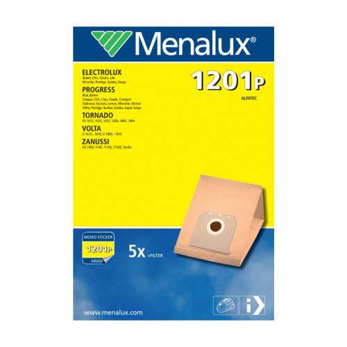 MENALUX Dammsugarpåsar 1201P Papper 5-pack