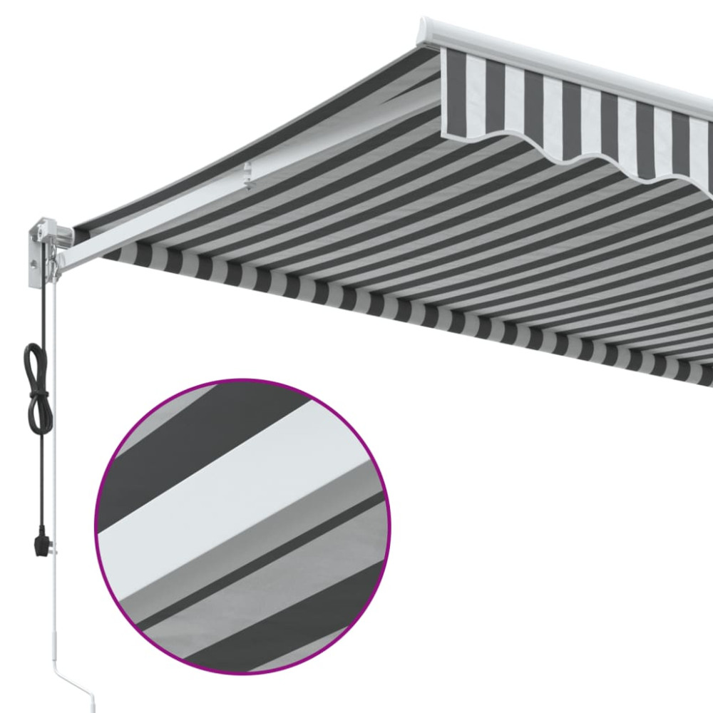 Produktbild för Markis infällbar antracit och vit 4x3 m tyg&aluminium