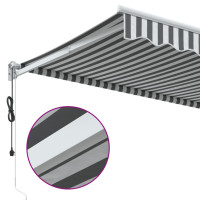 Produktbild för Markis infällbar antracit och vit 4x3 m tyg&aluminium