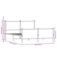 Produktbild för Sängram utan madrass metall sonoma-ek 160x200 cm