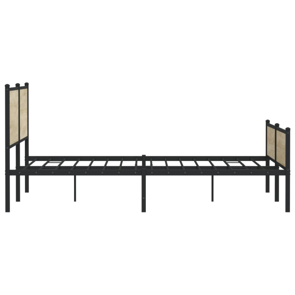 Produktbild för Sängram utan madrass metall sonoma-ek 200x200 cm