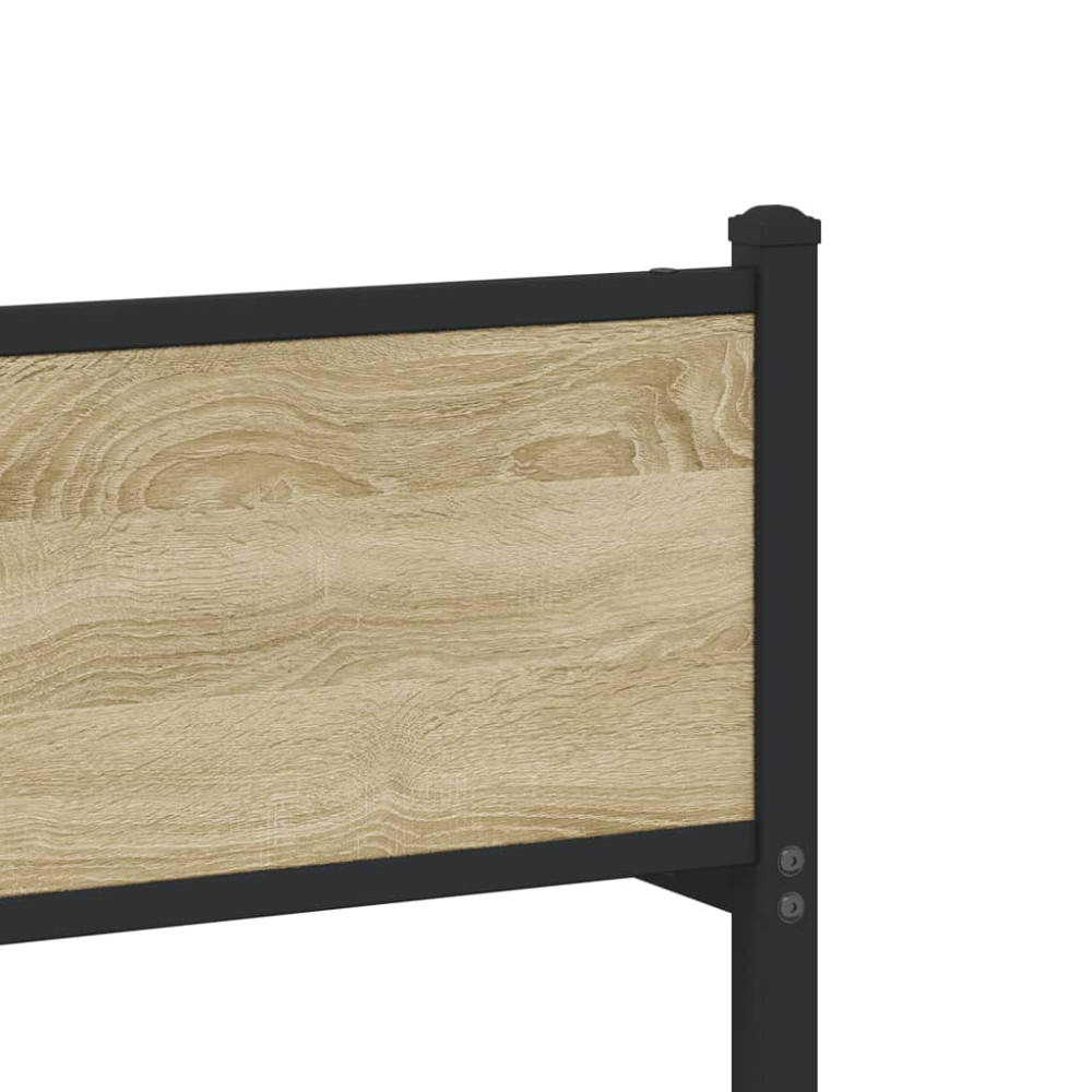 Produktbild för Sängram utan madrass metall sonoma-ek 200x200 cm