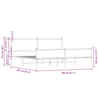 Produktbild för Sängram utan madrass metall sonoma-ek 200x200 cm