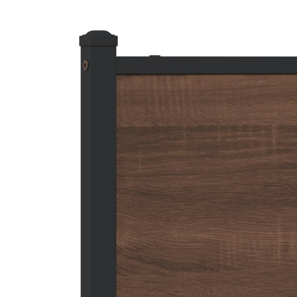 Produktbild för Sängram utan madrass metall brun ek 183x213 cm
