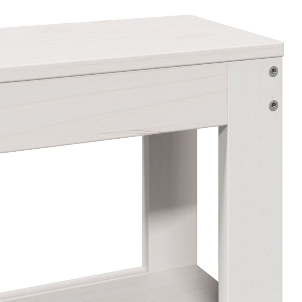 Produktbild för Sängram med huvudgavel vit 150x200 cm massiv furu