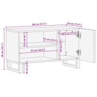 Produktbild för Tv-bänk 80x34x46 cm massivt grovt mangoträ