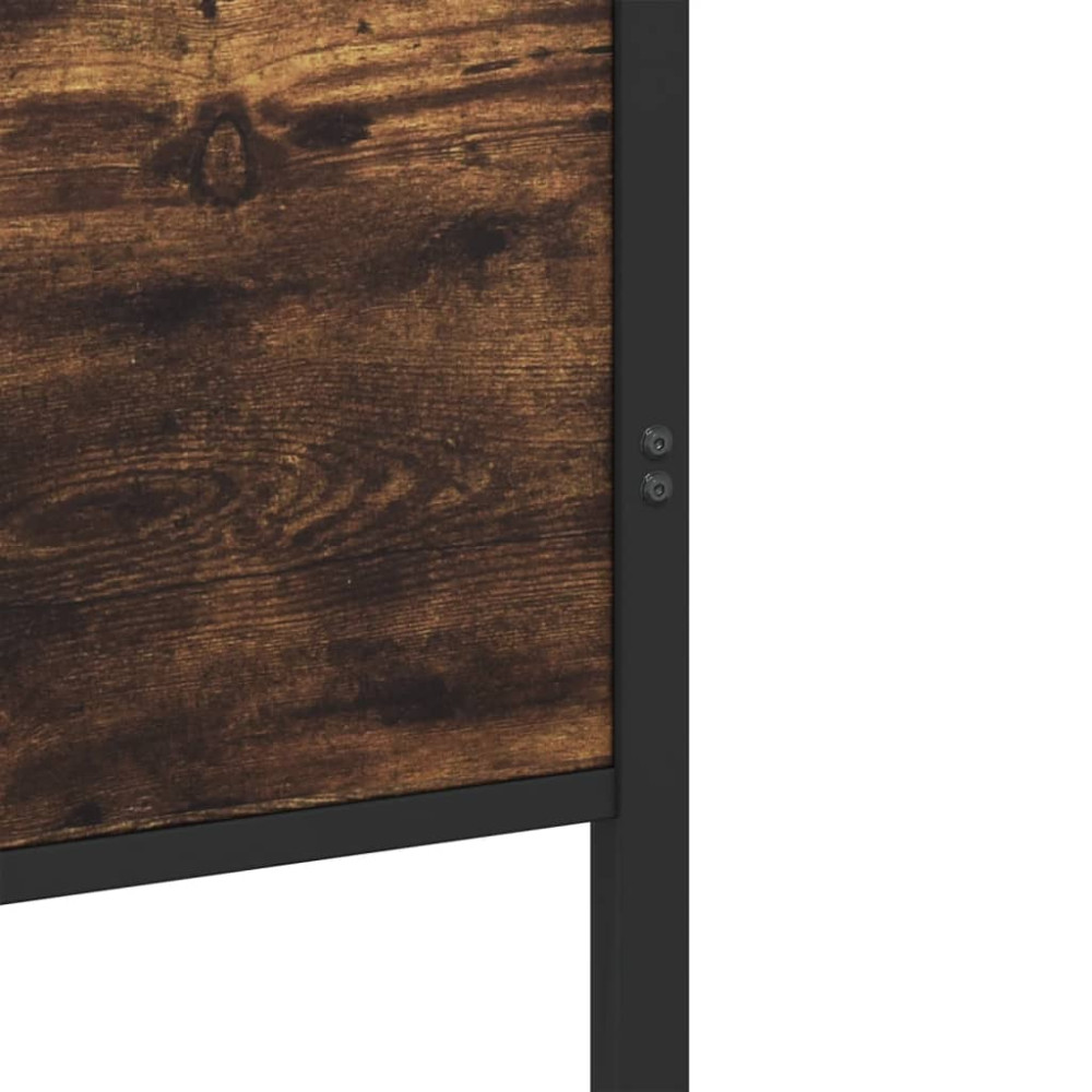 Produktbild för Sängram utan madrass metall rökfärgad ek 193x203 cm