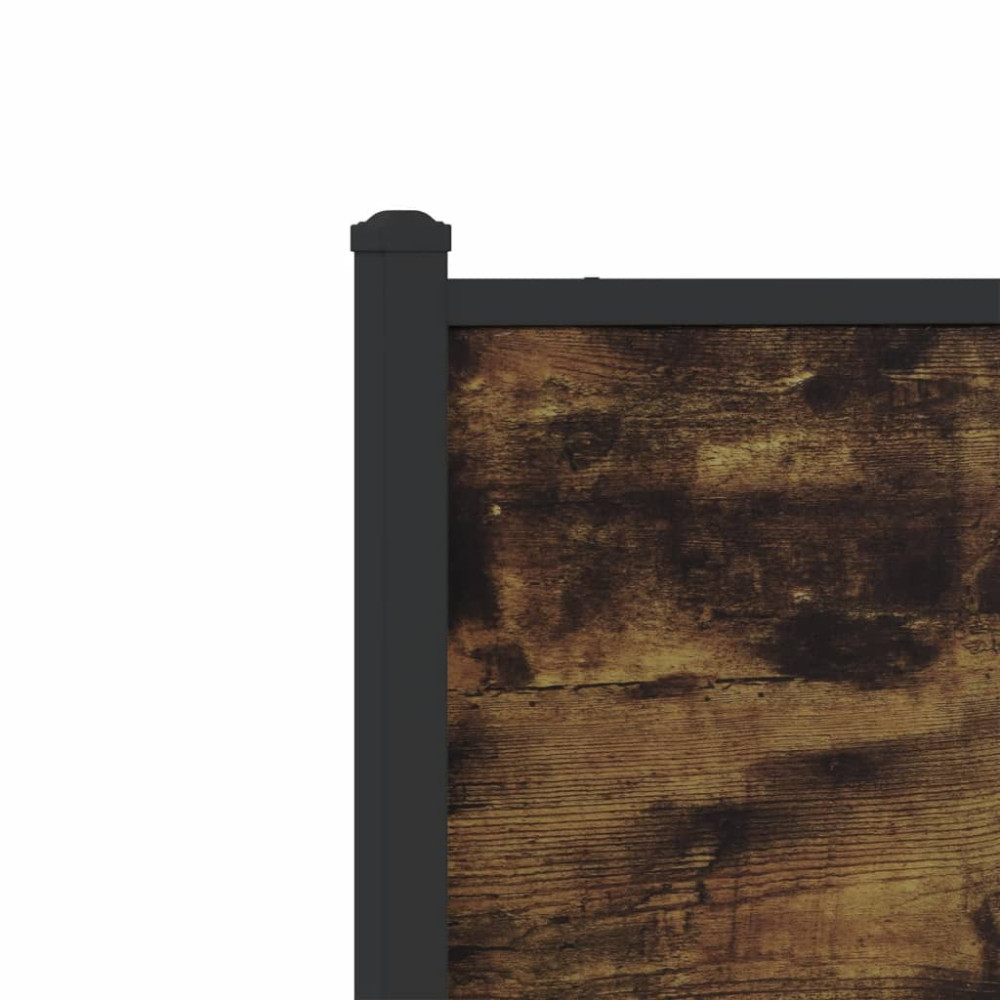 Produktbild för Sängram utan madrass metall rökfärgad ek 193x203 cm