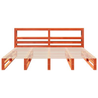 Produktbild för Sängram utan madrass vaxbrun 180x200 cm massiv furu