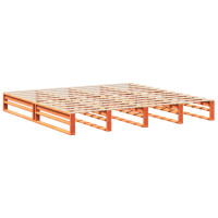 Produktbild för Sängram utan madrass vaxbrun 180x200 cm massiv furu