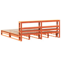 Produktbild för Sängram utan madrass vaxbrun 180x200 cm massiv furu