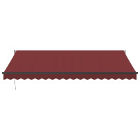 Produktbild för Markis automatiskt infällbar vinröd 450x300 cm