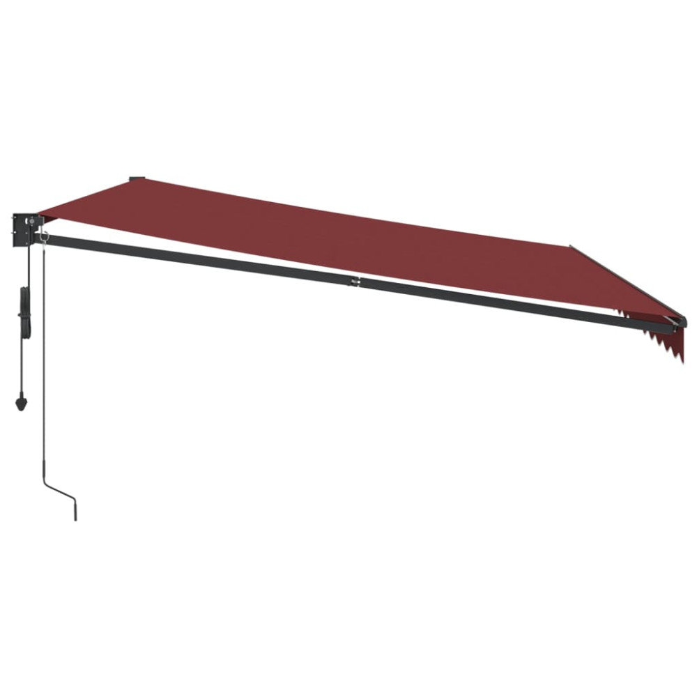 Produktbild för Markis automatiskt infällbar vinröd 450x300 cm
