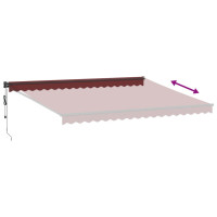 Produktbild för Markis automatiskt infällbar vinröd 450x300 cm
