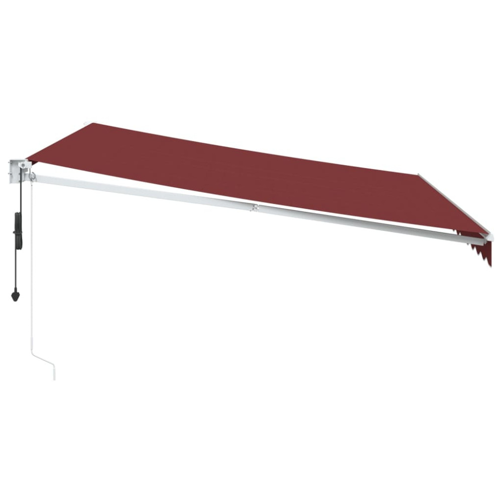 Produktbild för Markis automatiskt infällbar vinröd 400x300 cm