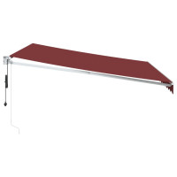 Produktbild för Markis automatiskt infällbar vinröd 400x300 cm