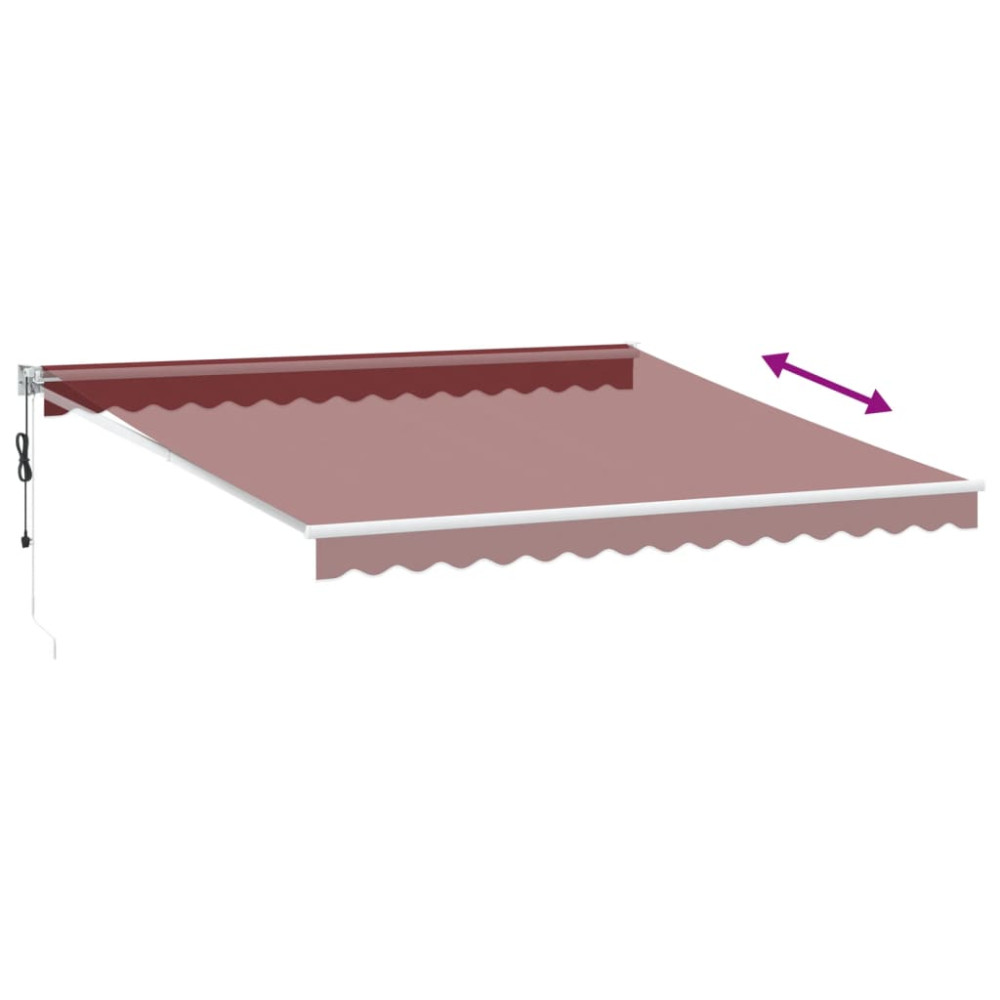 Produktbild för Markis automatiskt infällbar vinröd 400x300 cm