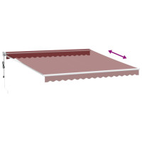 Produktbild för Markis automatiskt infällbar vinröd 400x300 cm