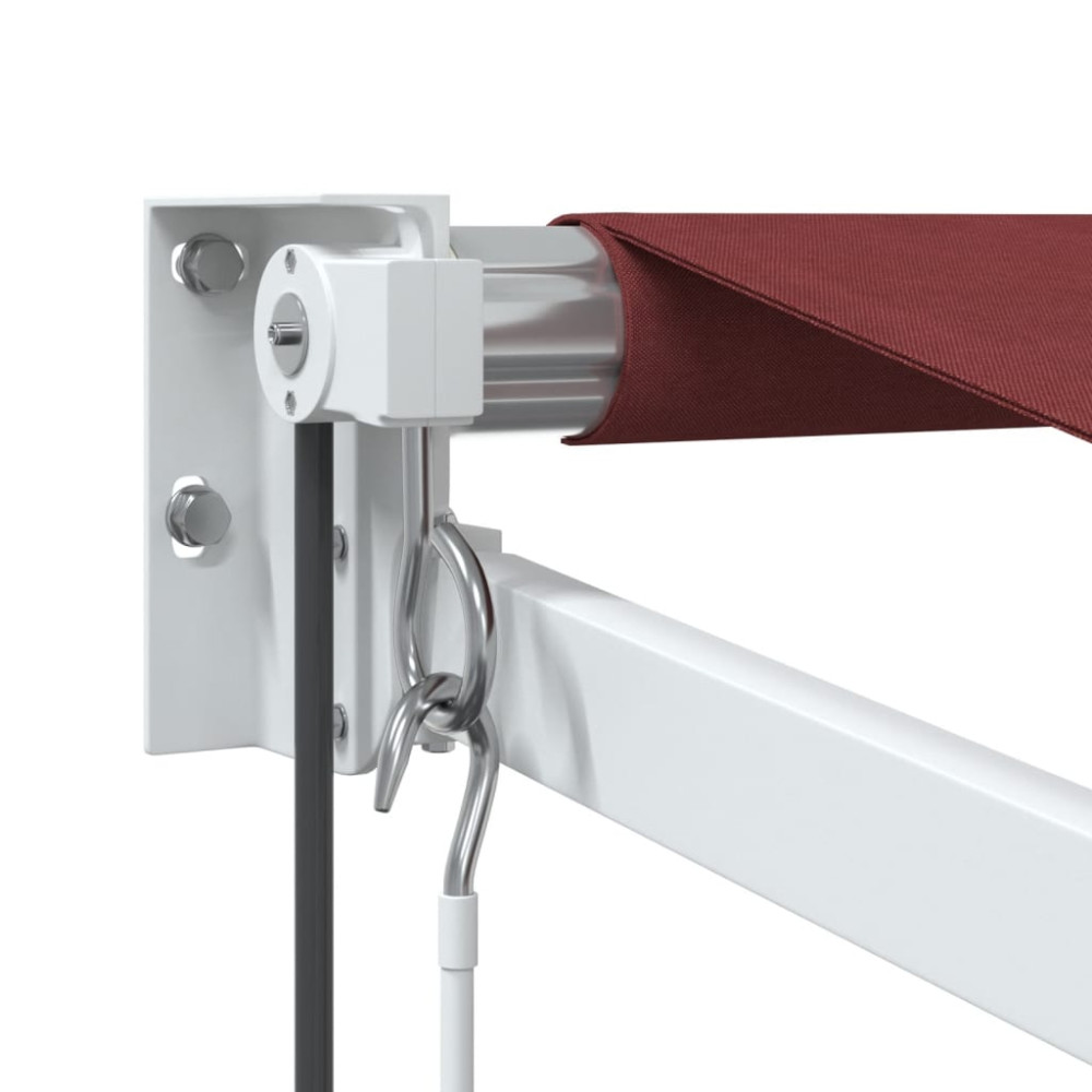 Produktbild för Markis automatiskt infällbar vinröd 400x300 cm