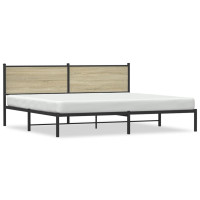 Produktbild för Sängram utan madrass metall sonoma-ek 200x200 cm