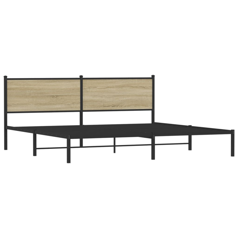 Produktbild för Sängram utan madrass metall sonoma-ek 200x200 cm