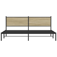 Produktbild för Sängram utan madrass metall sonoma-ek 200x200 cm
