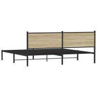 Produktbild för Sängram utan madrass metall sonoma-ek 200x200 cm