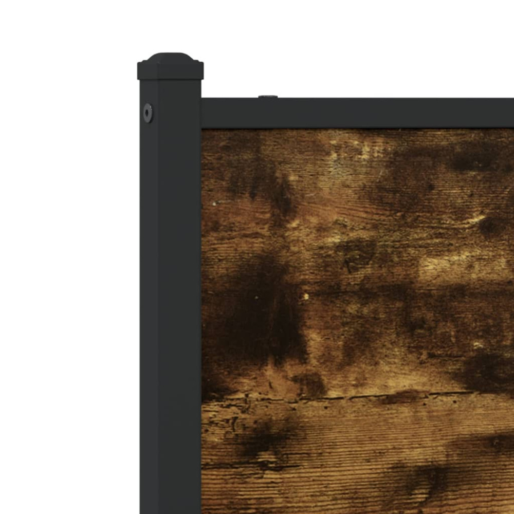 Produktbild för Sängram utan madrass metall rökfärgad ek 183x213 cm