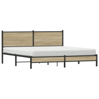 Produktbild för Sängram utan madrass metall sonoma-ek 183x213 cm