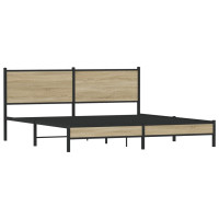 Produktbild för Sängram utan madrass metall sonoma-ek 183x213 cm