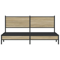 Produktbild för Sängram utan madrass metall sonoma-ek 183x213 cm