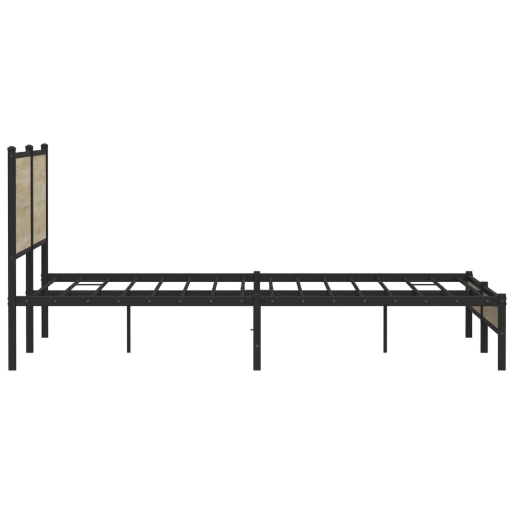 Produktbild för Sängram utan madrass metall sonoma-ek 183x213 cm